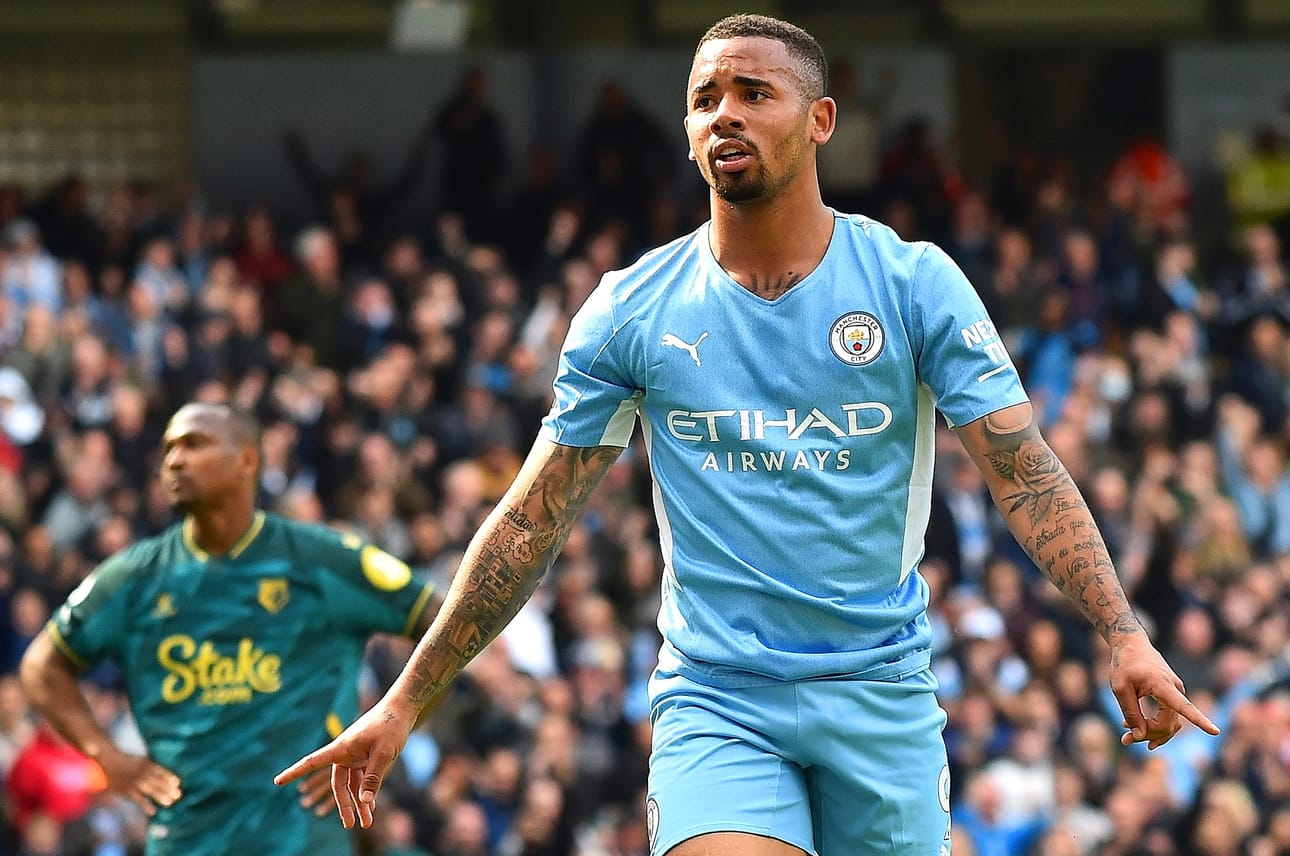 Manchester Cityn Gabriel Jesus iski peräti neljä maalia.