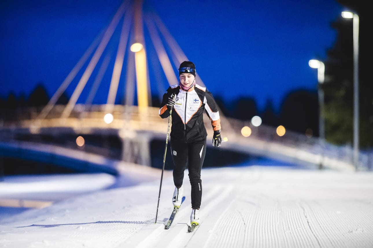 Emmi Lämsä on tänä talvena harjoitellut paljon Ounasvaaran maisemissa.