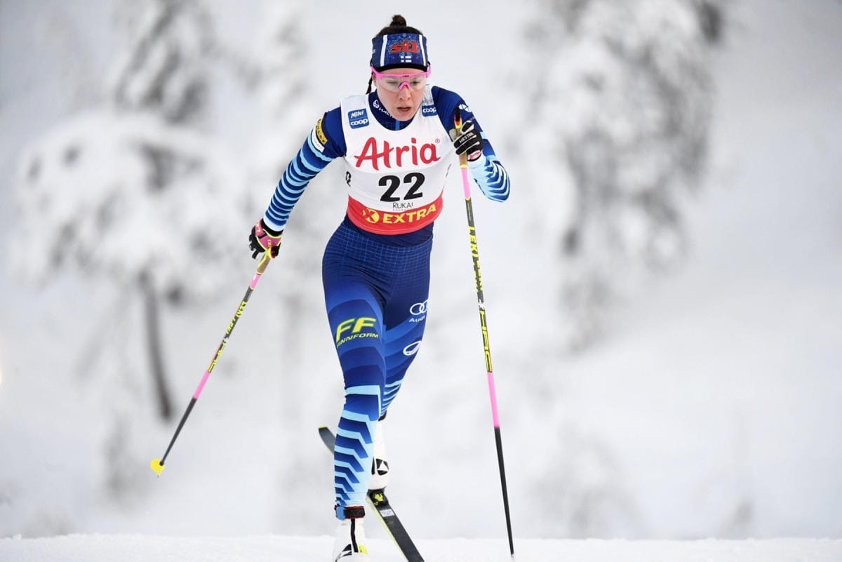 Kerttu Niskanen lähtee kakkossijalta maastohiihdon Tour de Skin voittotaisteluun. Arkistokuva. LEHTIKUVA / Vesa Moilanen