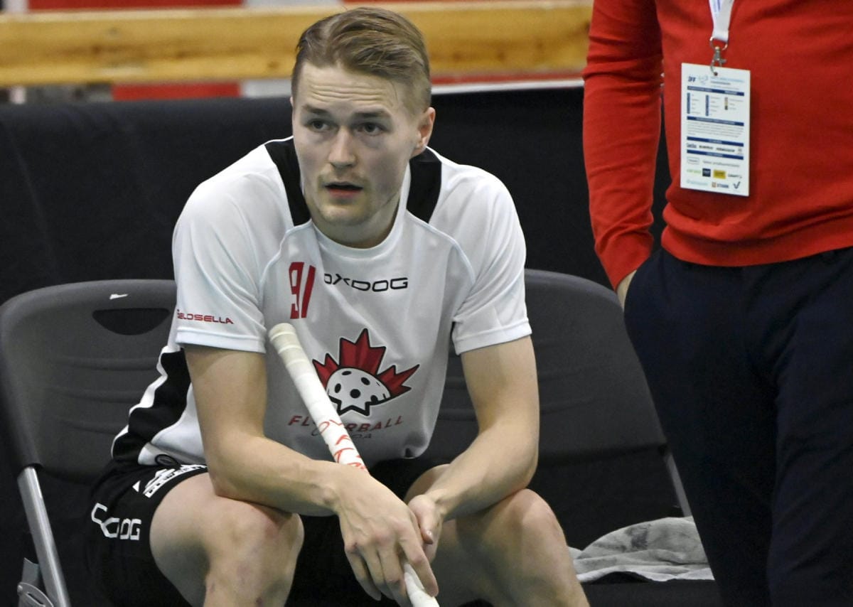 Valtteri Viitakoski edustaa Kanadaa MM-salibandyssä. LEHTIKUVA / Jussi Nukari