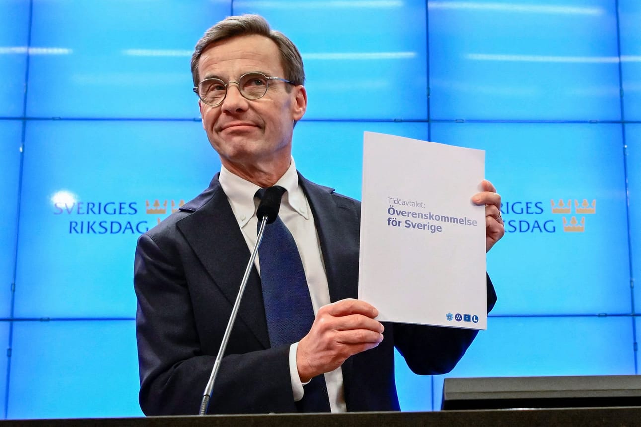 Kokoomusjohtaja Ulf Kristerssonin luottamuksesta uudeksi pääministeriksi äänestetään valtiopäivillä maanantaina. LEHTIKUVA / AFP