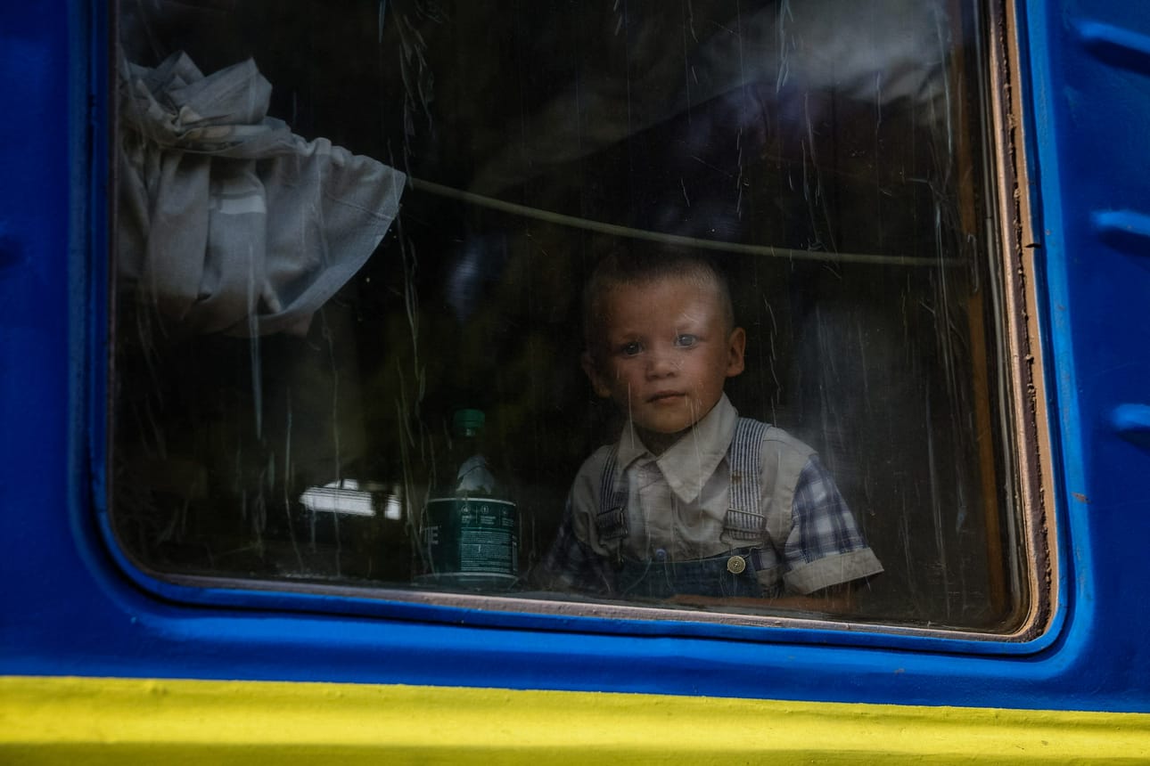 Miljoonat ukrainalaislapset ovat paenneet kodeistaan. Lehtikuva/AFP