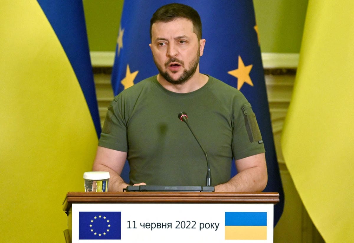 Ukrainan presidentti Volodymyr Zelenskyi on jo aiemmin sanonut, että Venäjän tarkoituksena on tuhota Euroopan yhtenäisyys ja heikentää Eurooppaa. LEHTIKUVA/AFP