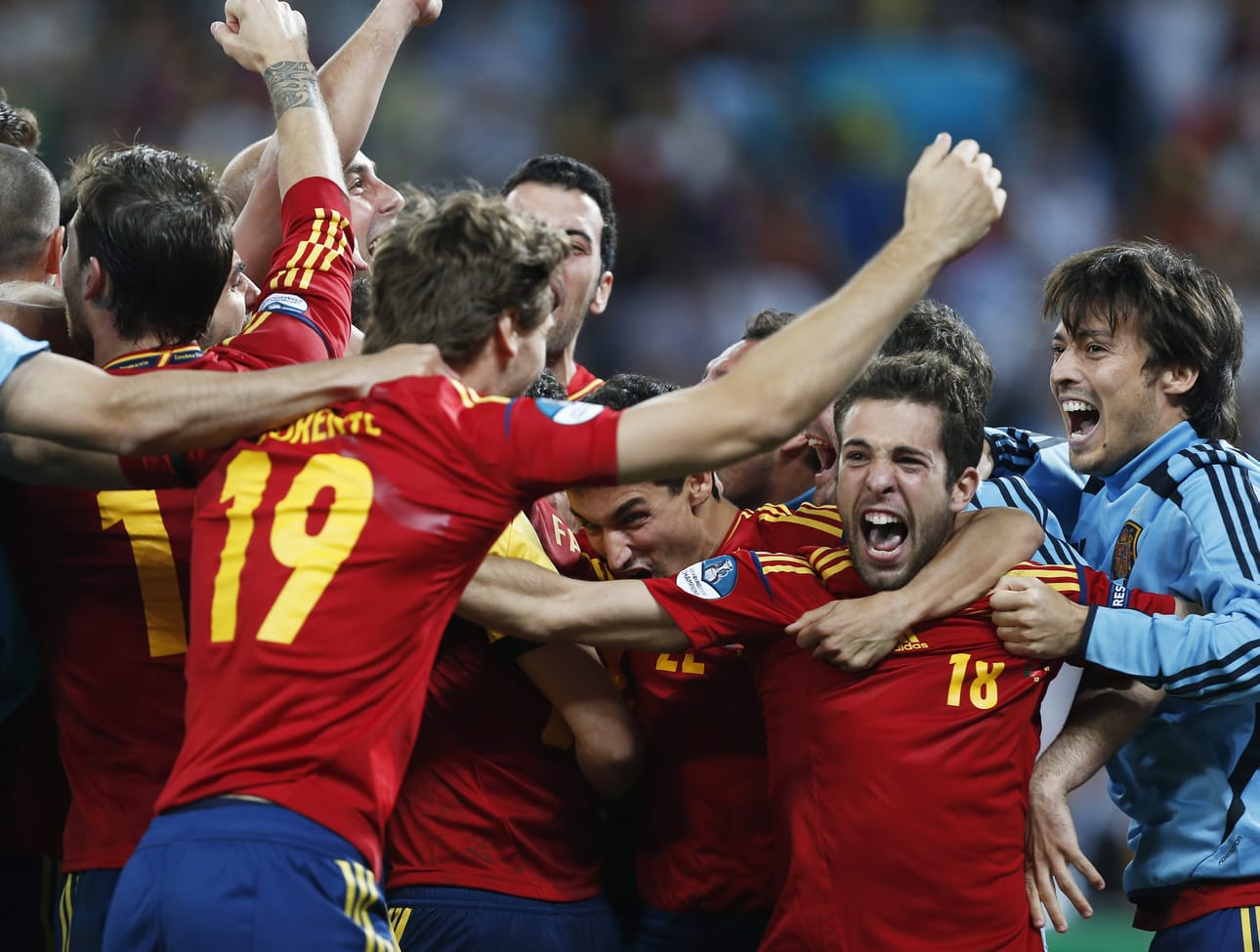 Espanjan maajoukkue juhli Euroopan mestaruutta viime sunnuntaina.