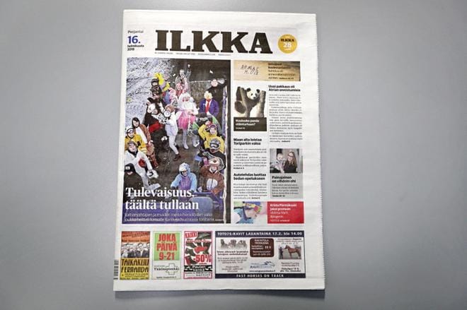 Ilkka ilmestyi tänään ensimmäistä kertaa tabloidina. KUVA: KARI LÖFHJELM