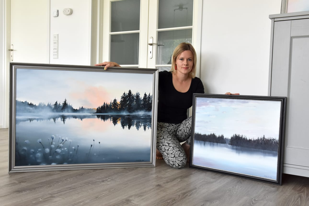 Rauha ja runollinen seesteisyys kuvaavat Päivi Ollilan maalauksia. Oulangan luontokeskuksen näyttelyyn tulee kymmenkunta Ollilan maalausta.