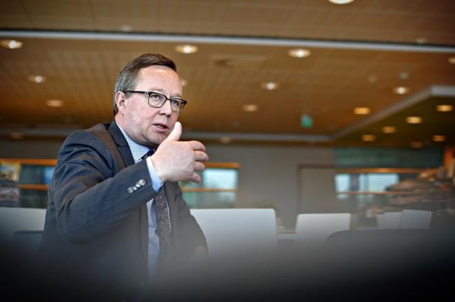 Elinkeinoministeri Mika Lintilä Toholammilta tapasi Seinäjoella maanantaina muun muassa eri yritysten johtoa. KUVA: TOMI KOSONEN
