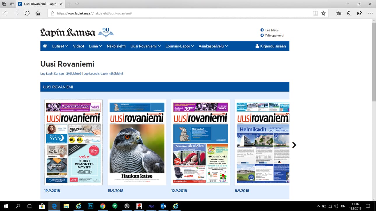 Uuden Rovaniemen maksuton näköislehti vaatii nyt sisäänkirjautumisen.