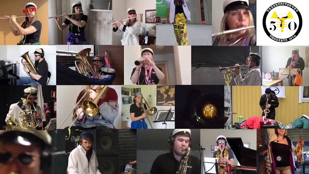 Tältä Teekkaritorvien vappukappale kuulostaa ja näyttää etätaltiointina – orkesteri tuonut vapputunnelmaa oululaisille jo 50 vuotta