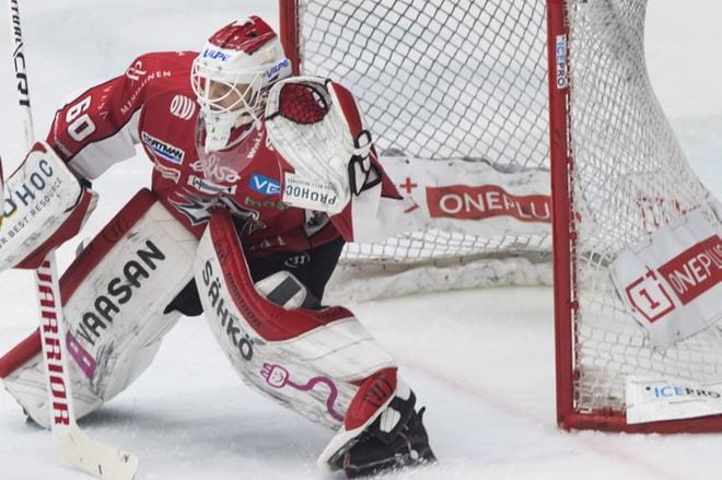 Mika Järvinen on tänään Sportin aloittavana maalivahtina. KUVA: MINNA ANTILA