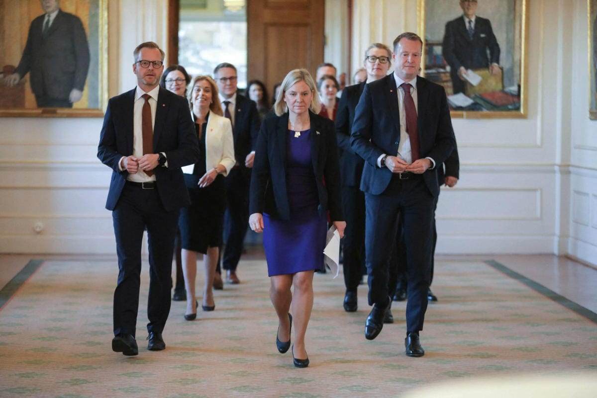 Ruotsin Nato-päätöksen kannalta ratkaiseva päivä on sunnuntaina, jolloin hallituspuolue sosiaalidemokraatit kertoo kantansa jäsenyyteen. LEHTIKUVA/AFP