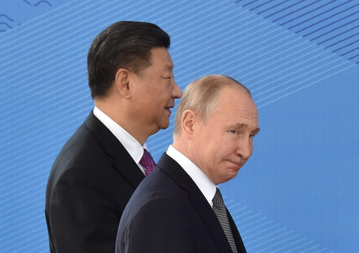 Venäjän presidentti Vladimir Putin ja Kiinan presidentti Xi Jinping kuvattuna kesällä 2019. Lehtikuva/AFP