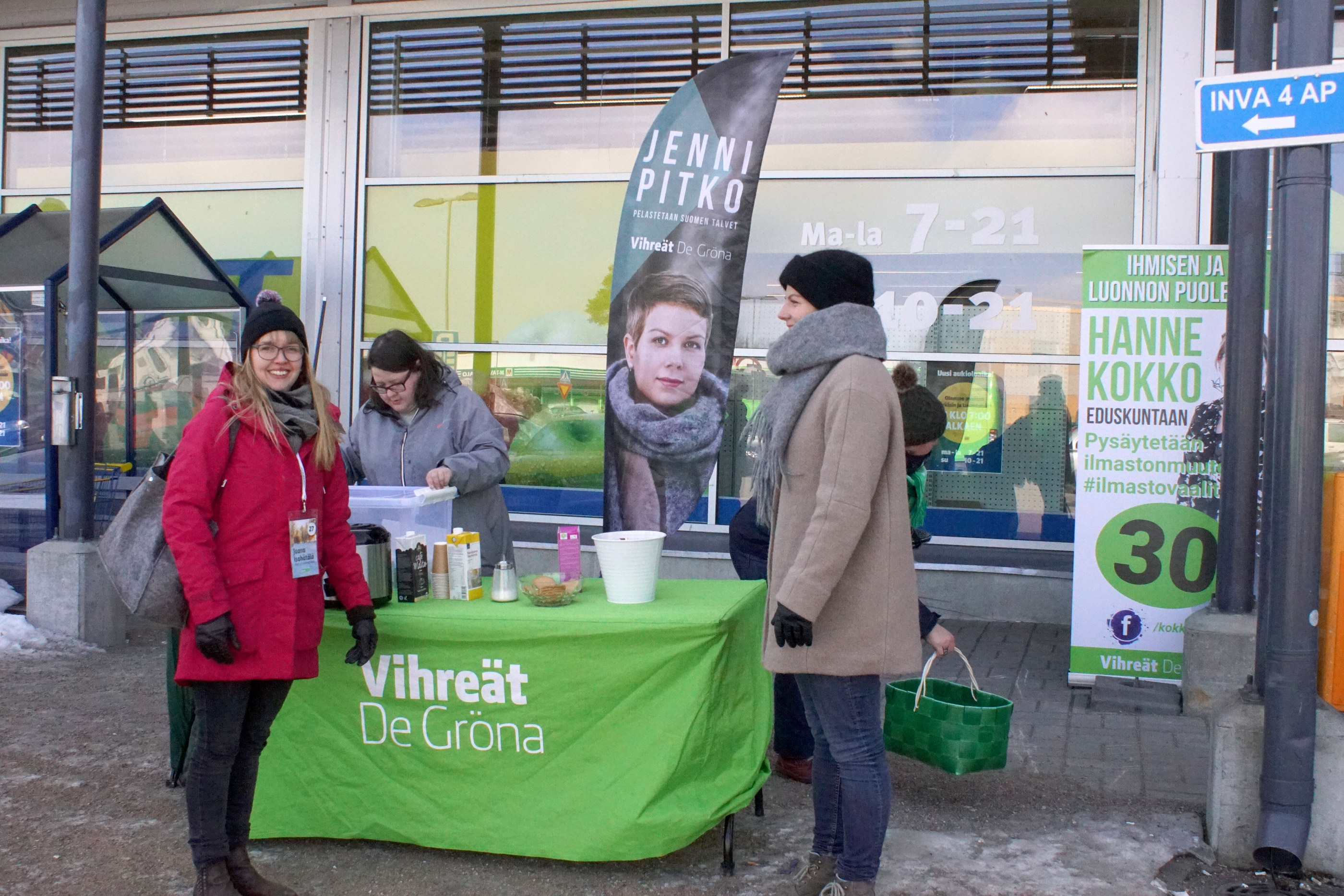 Vihreiden ehdokkailla alkaa vaalikoju olla valmis.