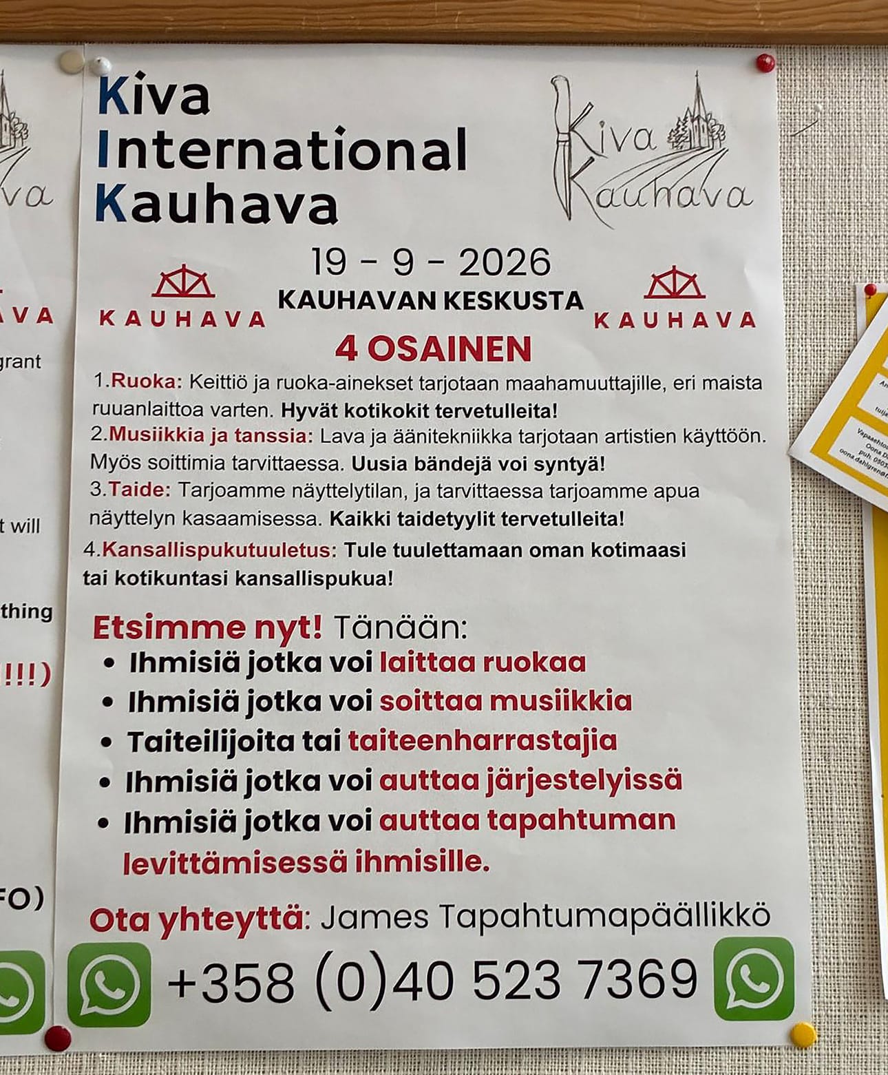 Aiemmin syksyllä tapahtumapäällikkö James Crook etsi kotikokkeja, muusikoita ja muita taiteilijoita rakentamaan syyskuista tapahtumaa. Ensi lauantaina nähdään, kuuluiko kutsu.