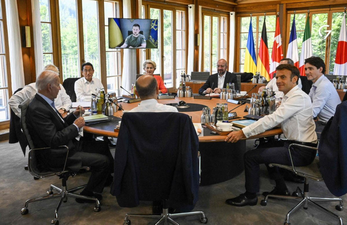G7-johtajat haluavat vaikeuttaa Venäjän sotavarustelua. Lehtikuva/AFP