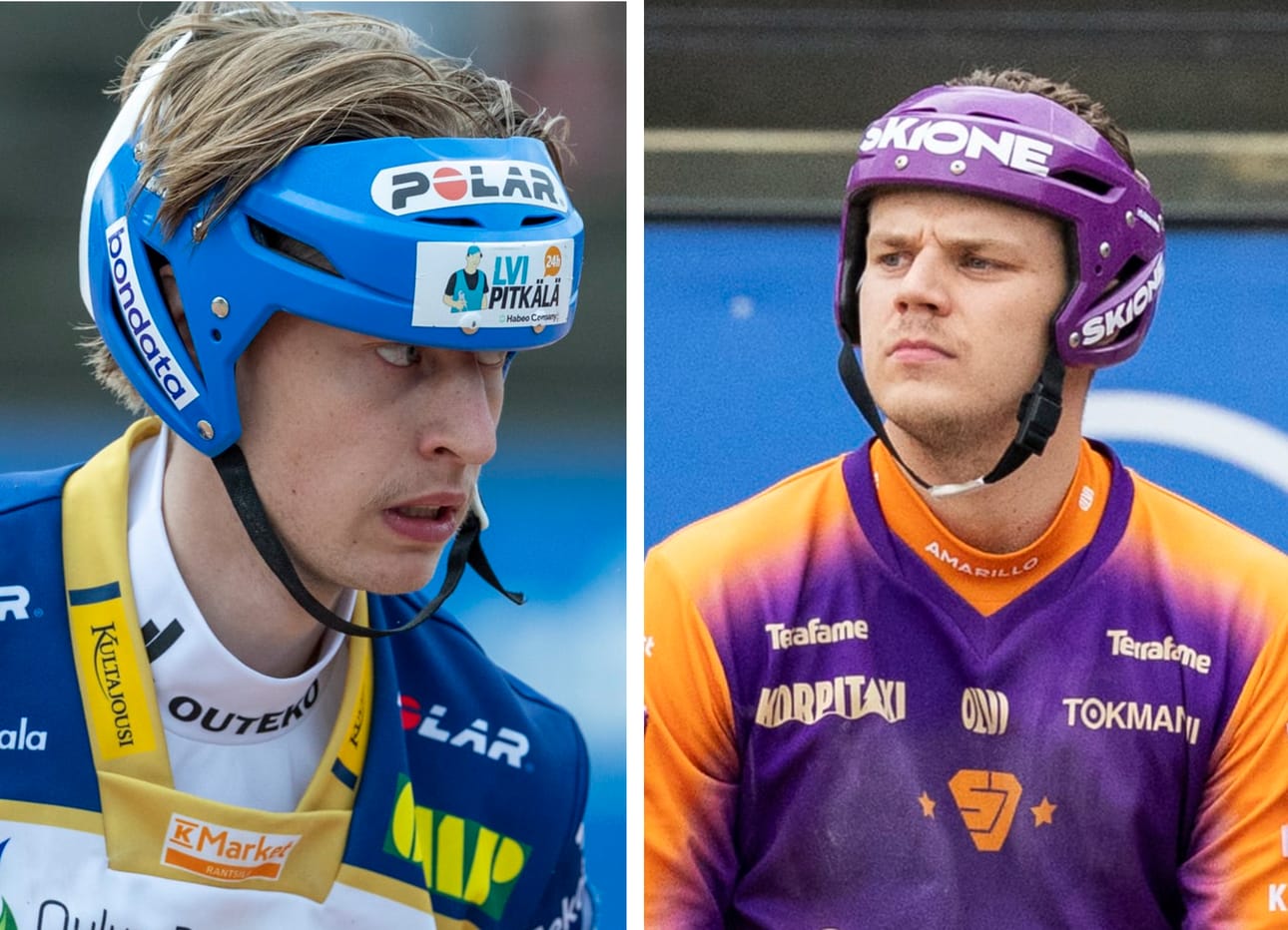 Oulun Lippo Juniorien kasvatit Tino Alaspää (vas.) ja Veeti Kokko palasivat Raksilan pesäpallostadionille KeKi:n ja Jymyn pelipaidoissa.