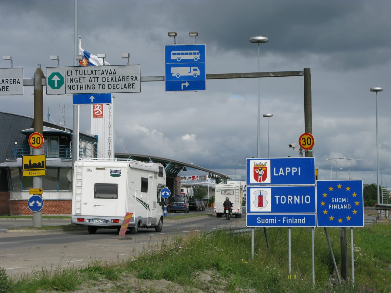 Arkistokuva Tornion raja-asemalta.