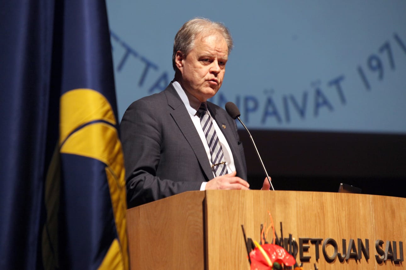 OAJ:n puheenjohtaja Olli Luukkainen kertoi koulutuksen tulevaisuuden haasteista Pohjois-Suomen Opettajainpäivillä perjantaina.