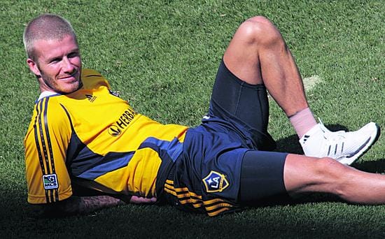 David Beckham esiintyi L.A. Galaxyn paidassa joukkueen harjoituksissa.