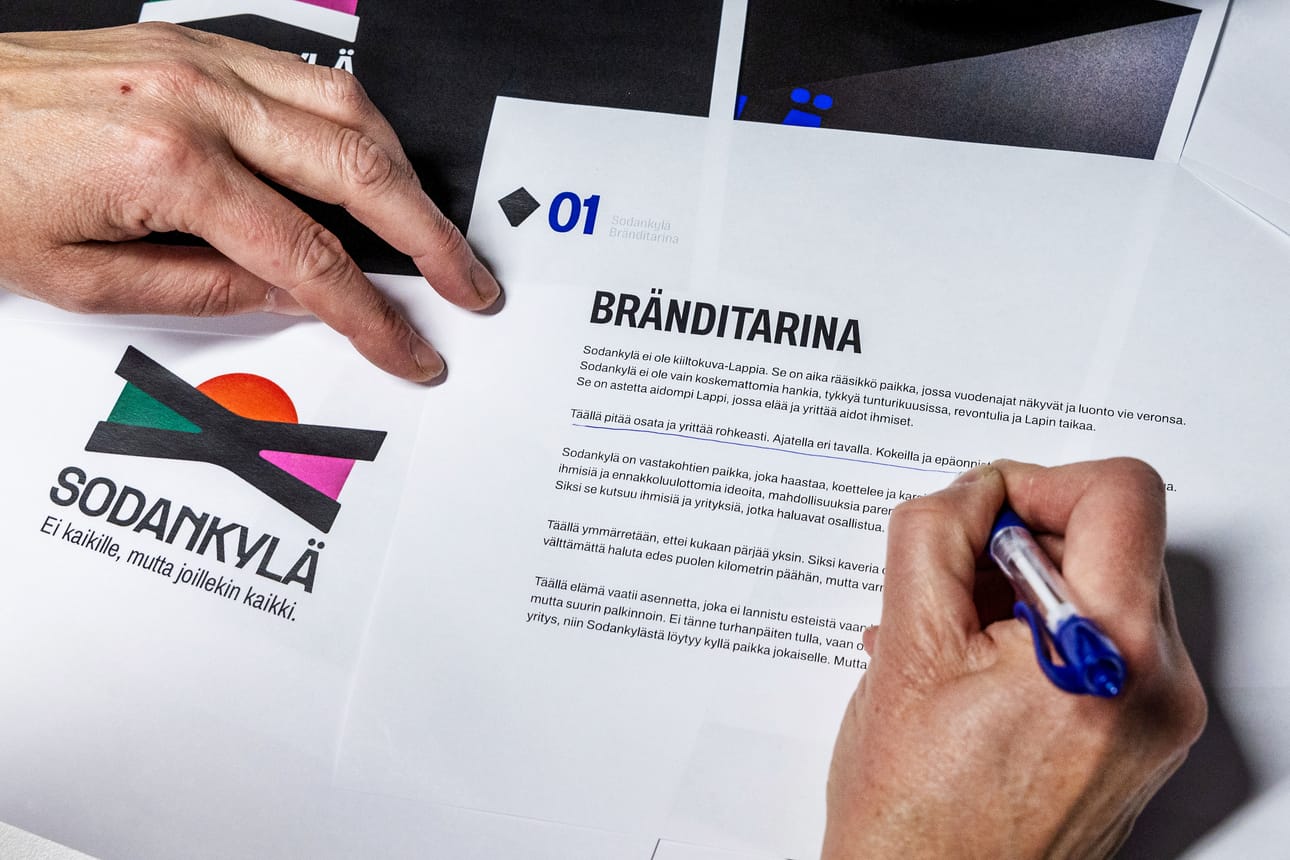 Sodankylän bränditarinassa muistutetaan esimerkiksi siitä, että vastakohtaisuuksien paikassa kasvaa sitkeitä ihmisiä ja ennakkoluulottomia ideoita.