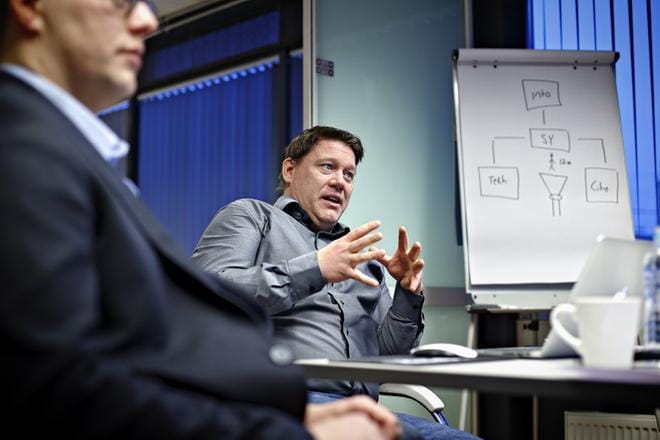 TechTeam haluaa vaikuttaa Seinäjoen alueen teknologiateollisuuden kasvuun. Ossi Viljanen kertoi yrittäjien ajatuksista. KUVA: TOMI KOSONEN