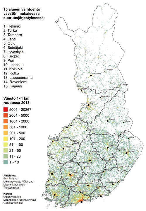 Viidentoista sotealueen mallissa Pohjois-Pohjanmaan eteläosat kuuluisivat Kokkolan sote-alueeseen. Ja Kuusamo olisi jälleen osa Lapin sote-aluetta.