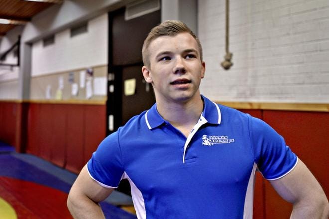 Lapuan Virkiän painija Mikko Peltokangas sai tukea opintoihinsa. Kuva: Heikki Hakanen