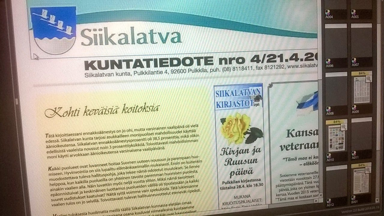 Tiistain 21.4. Siikajokilaakson välissä on Siikalatvan kuntatiedote.
