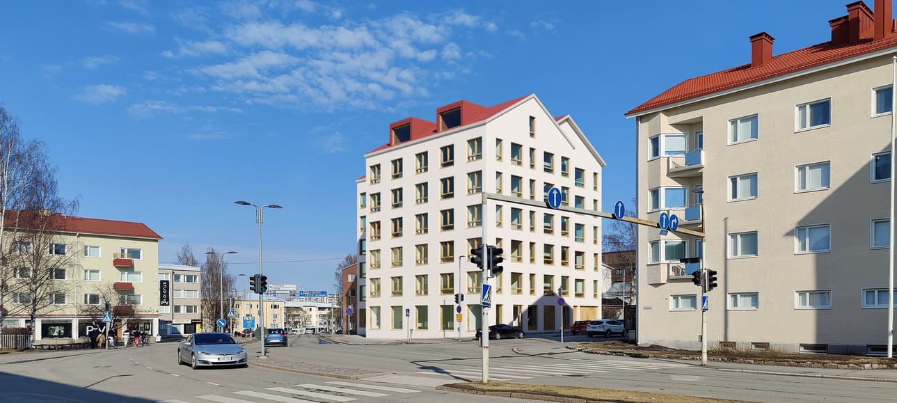 Tuoreiden havainnekuvien mukaan talossa näyttäisi olevan kuusi kerrosta, mutta ylimpään kerrokseen tulisi osittainen lisäkerros. Alakertaan on tarkoitus tulla liiketila.