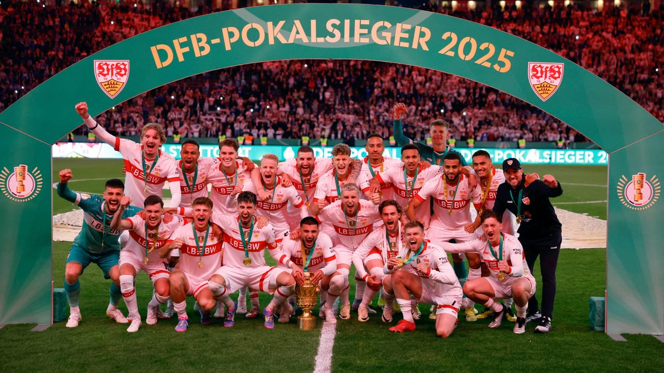 VfB Stuttgart voitti historiansa neljännen kerran Saksan cupin. LEHTIKUVA/AFP