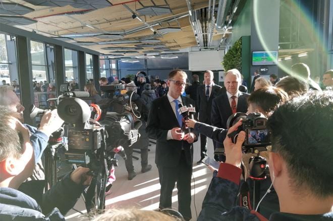 Pääministeri Juha Sipilä oli tänään juhlapuhujana Ähtärin Pandatalon virallisissa avajaisissa. Kuva: Elina Nyström