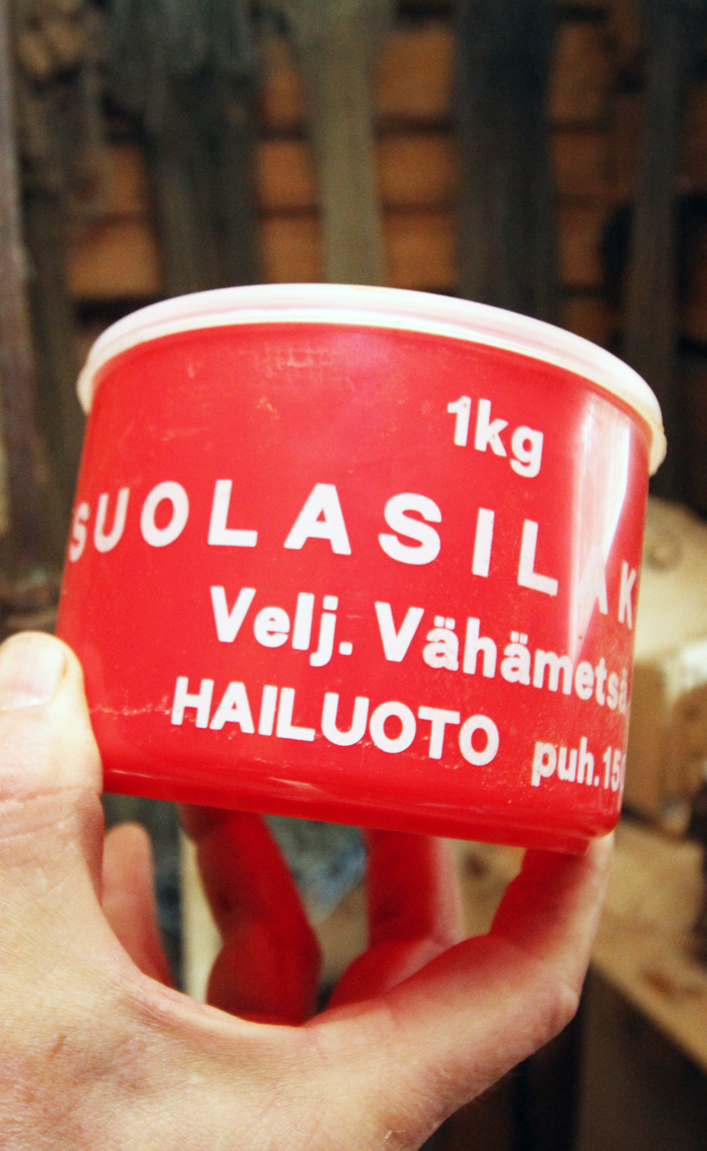 Tällaiseen rasiaan kalat pakattiin 70-luvulla.