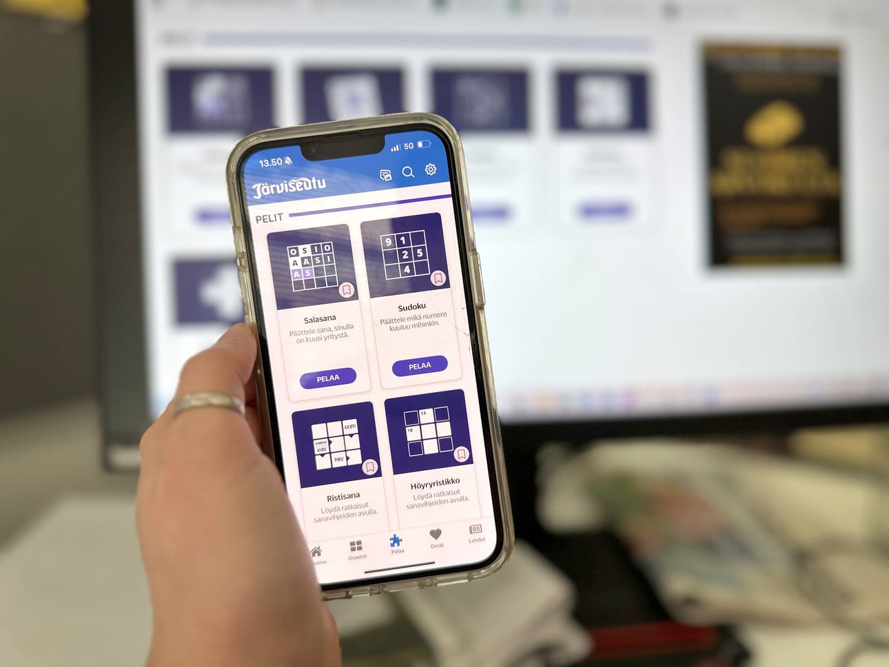 Järviseudun sovelluksessa ja verkossa on pelattavana kaikkiaan seitsemän erilaista digitaalista peliä.