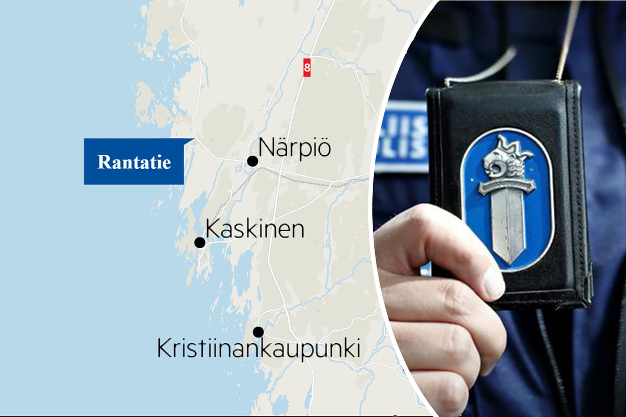 Onnettomuus tapahtui Närpiön Rantatiellä.