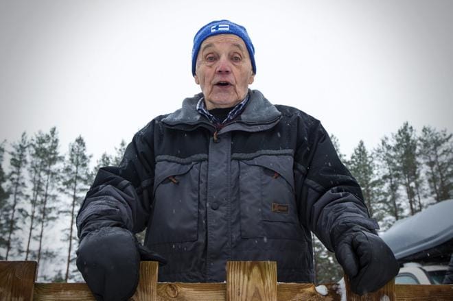 Jurvalainen Markku Puskala on ollut jokaisessa Etelä-Pohjanmaan ja Pohjanmaan hiihdon maakuntaviestissä vuodesta 1947 alkaen. KUVA: PAULA KASKIMAA