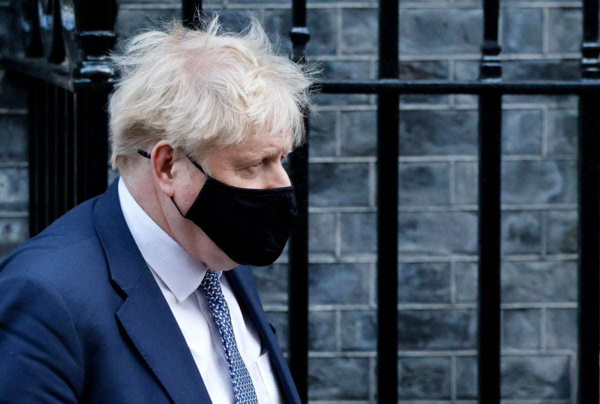 Johnson on viime viikkoina ollut kohun keskellä pandemian aikana tapahtuneesta juhlinnasta. LEHTIKUVA/AFP