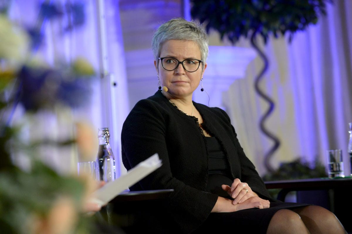 Katri Pynnöniemi sanoo, että myös muiden Venäjän rajanaapureiden kuten Suomen on pysyttävä valppaana. LEHTIKUVA / Mikko Stig