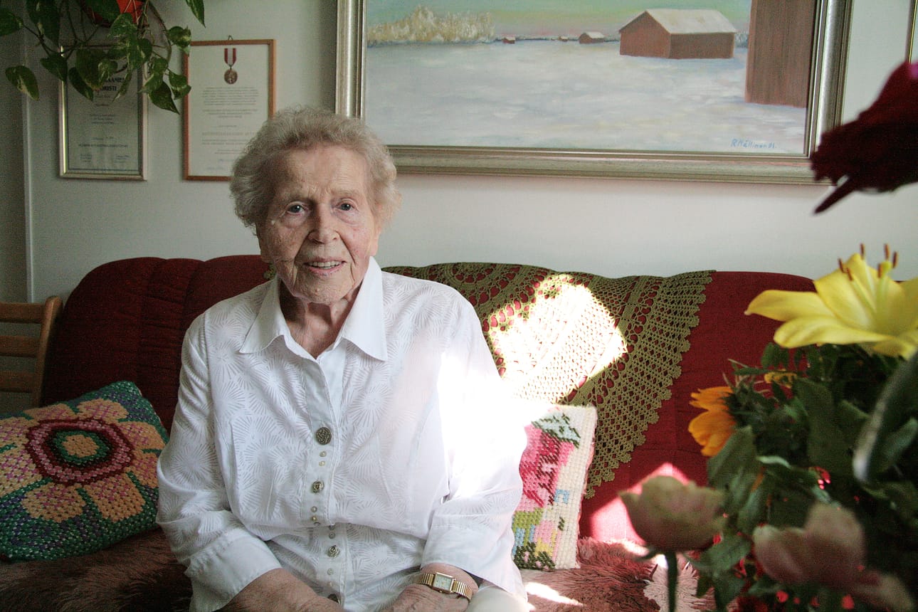 Hilja Mällinen juhli 98-vuotispäiväänsä vasta pari viikkoa sitten.