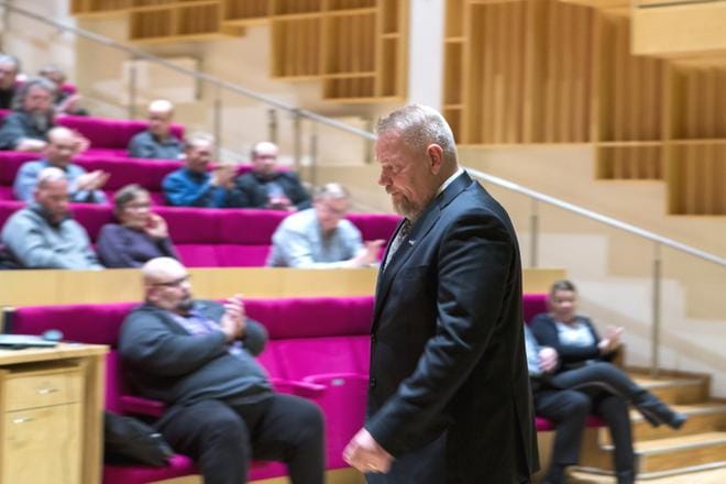 Jukka Mäkysen pesti perussuomalaisten Etelä-Pohjanmaan piirin hallituksen puheenjohtajana jäi ainakin tällä erää vuoden mittaiseksi. KUVAT: PAULA KASKIMAA