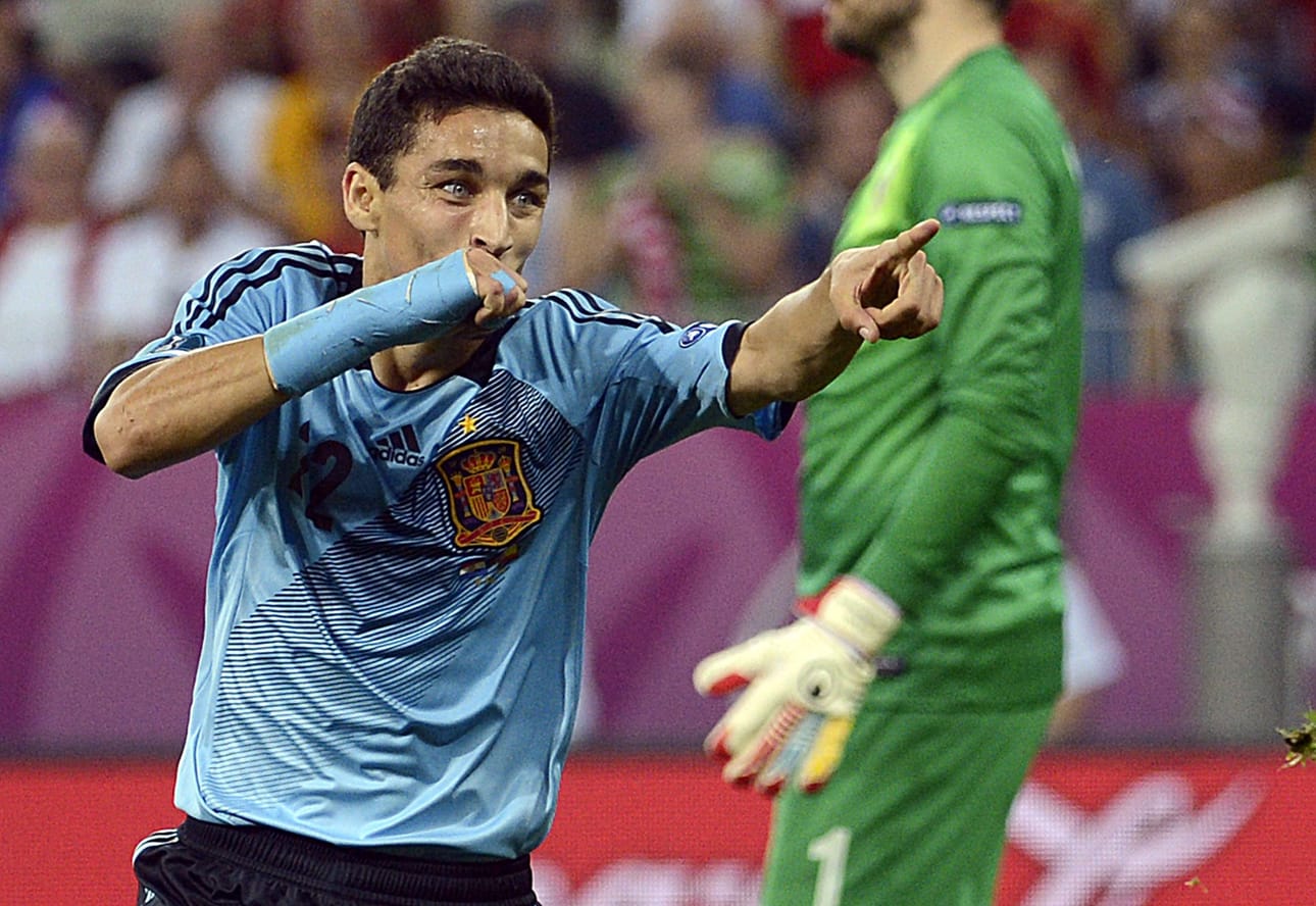 Espanjan Jesus Navas tuulettaa.