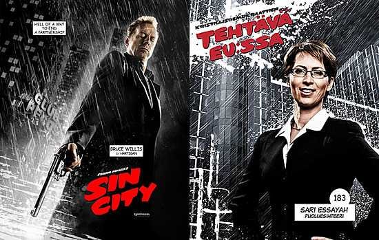 Kuin kaksi marjaa: Bruce Willis ja Sari Essayah.