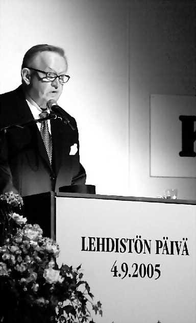 Martti Ahtisaari oli Lehdistön päivän pääpuhuja.