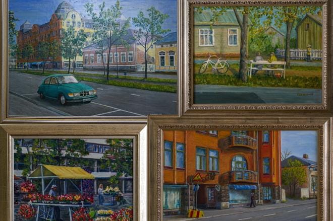 Kotikaupunki Vaasa on ollut Erkki Vainion taiteelle ehtymätön lähde. Hän on ikuistanut väreistä ja yksityiskohdista rikkaisiin tauluihinsa Vaasan kaupunkielämää monen vuosikymmenen ajan. KUVA: PAULA KASKIMAA