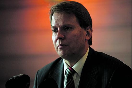 Kokoomuksen puoluesihteeri Harri Jaskari tiedotustilaisuudessaan 13. lokakuuta 2006.