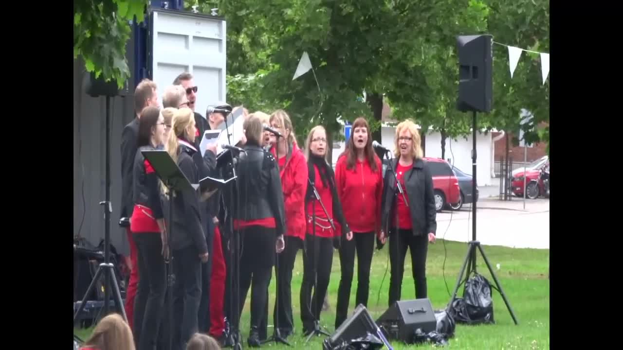 Musiikkia ja piknik pilvisessä Heinätorin puistossa