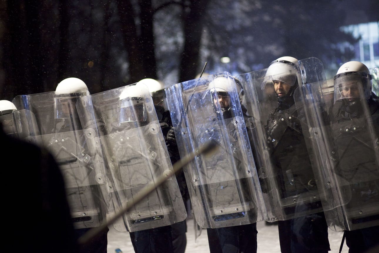 Suomen poliisin erikoisryhmistä kootaan jäseniä koulutettavaksi kansainvälisiin erikoistehtäviin. Arkistokuvassa on mellakkapoliiseja Tampereella.