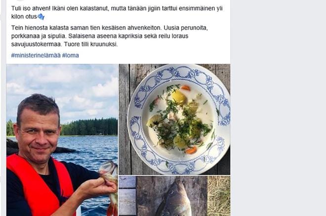 Poliitikkojen lomapäivitykset ovat kuin kenen tahansa suomalaisen. Petteri Orpo esittelee Facebookissa kalasaalistaan.