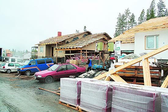 Uusi asuinaluen rakenteilla Kuopiossa.