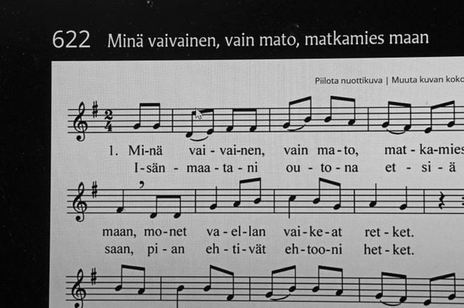 Synkkiä virsiä riittää, mutta niissä on yleensä aina myös lohdutuksen ja toivon sanoja. Kuva: Kopio netistä