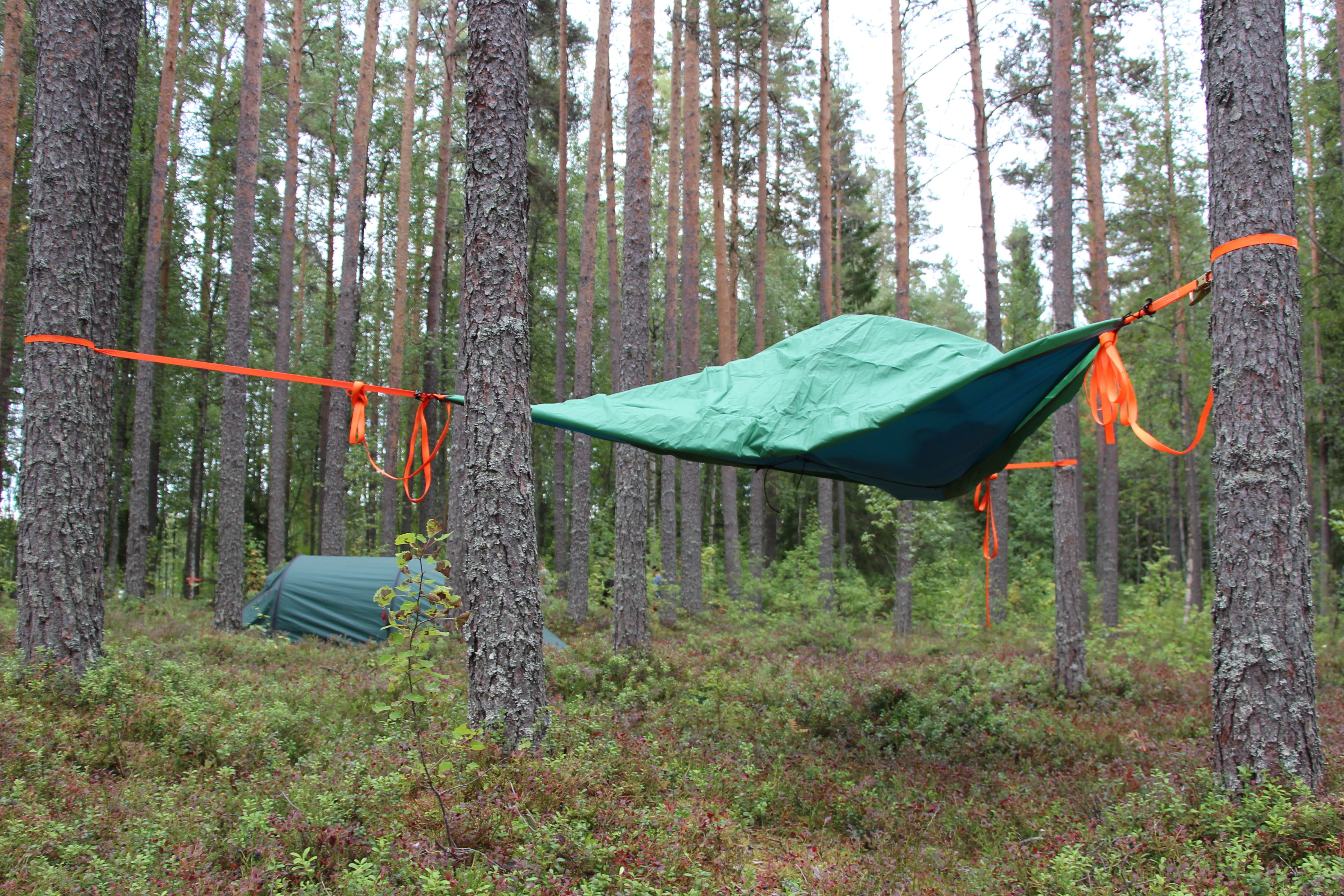 Affis-hotellissa pääsi näkemään myös tentsile-riippumajoitteen. 